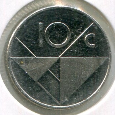 Монета Аруба 10 центов 1986 год.