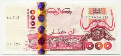 Банкнота Алжир 1000 динар 1998 год.
