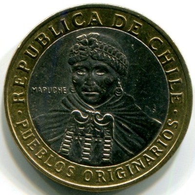 Монета Чили 100 песо 2009 год.