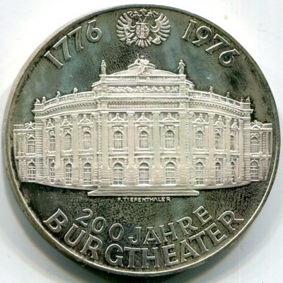 Монета Австрия 100 шиллингов 1976 год. 200 лет Бургтеатру.