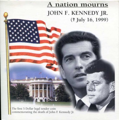 Либерия, 5 долларов Джон Кеннеди 1999 г. в буклете
