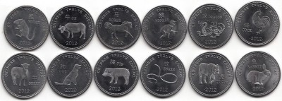 Сомалиленд, набор монет 10 шиллингов, символ года 2012 г.