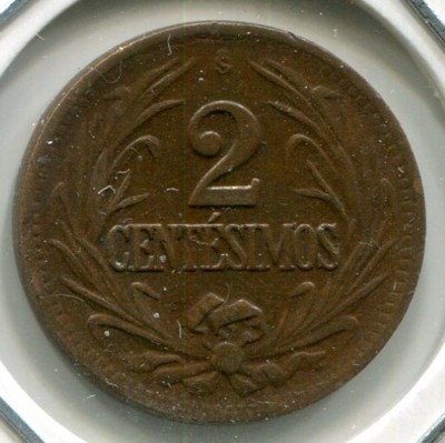 Монета Уругвай 2 сентесимо 1947 год.