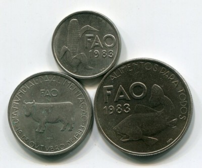 Португалия набор из 3-х монет 1983 год. FAO
