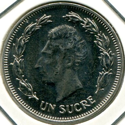 Монета Эквадор 1 сукре 1986 год.