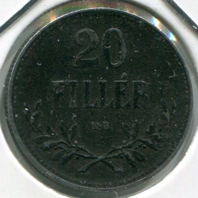 Монета Венгрия 20 филлеров 1916 год.