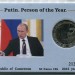 Камерун, монета 50 франков В.Путин - человек года 2015 г. в буклете
