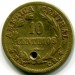 Монета Коста-Рика 10 сентимо 1947 год.