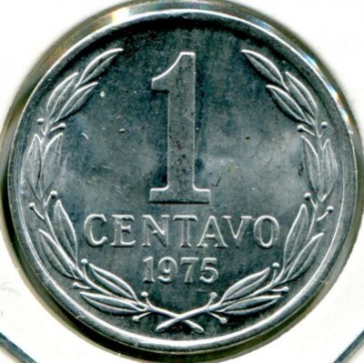 Монета Чили 1 сентаво 1975 год.
