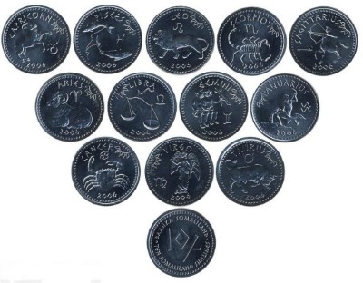 Сомалиленд, набор монет 10 шиллингов, знаки зодиака 2006 г.