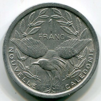 Монета Новая Каледония 1 франк 1973 год.