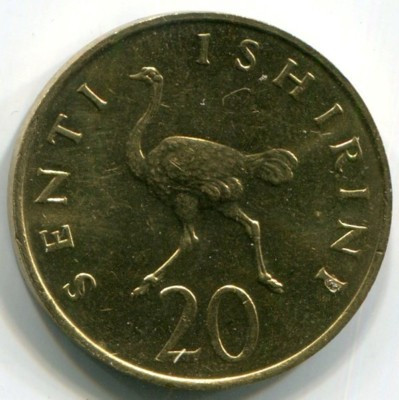 Монета Танзания 20 центов 1981 год.