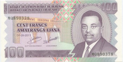 Бурунди, банкнота 100 франков 2011 г.