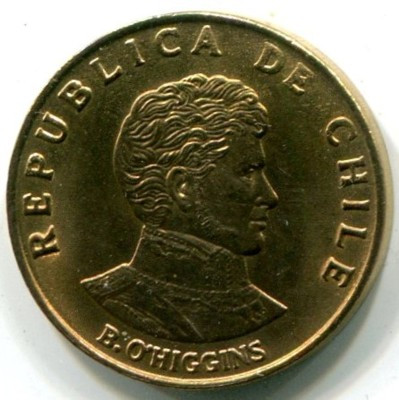Монета Чили 10 сентесимо 1971 год.