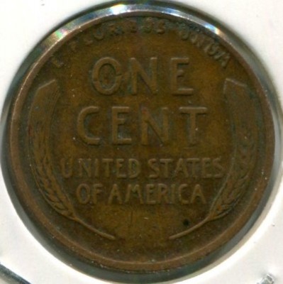 Монета США 1 цент 1918 год.