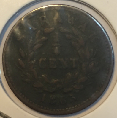 Монета Саравак 1863 год 1/4 цента
