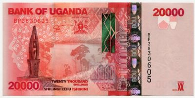 Банкнота Уганда 20000 шиллингов 2019 год.