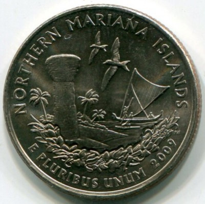Монета США 25 центов 2009 год. Территория Северных Марианских островов. P