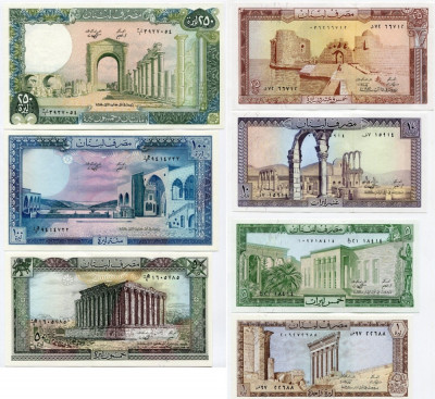 Ливан набор из 7-ми банкнот.
