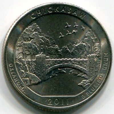 Монета США 25 центов 2010 год. Рекреационная зона Чикасо. D