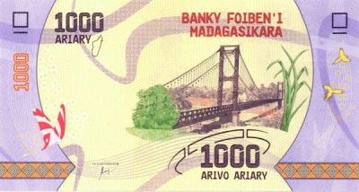 Банкнота Мадагаскар 1000 ариари 2017 год.
