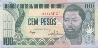 Гвинея-Биссау, банкнота 100 песо 1990 г.