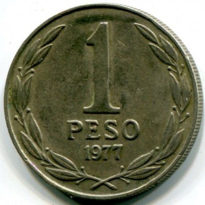 Монета Чили 1 песо 1977 год.