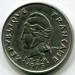 Монета Французская Полинезия 10 франков 1973 год.