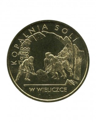 2 злотых Соляная шахта в Величке 2001 г. Памятники культуры Польши
