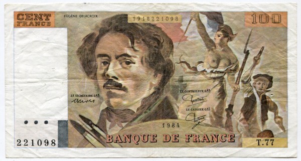 Банкнота Франция 100 франков 1984 год.