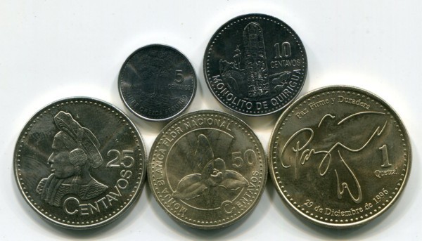 Гватемала набор из 5-ти монет 2007-2012 г.