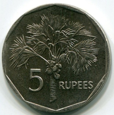 Монета Сейшелы 5 рупий 2007 год.