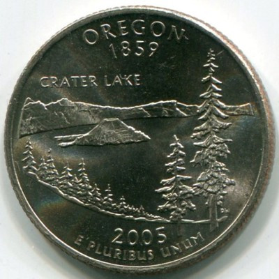 Монета США 25 центов 2005 год. Штат Орегон. P