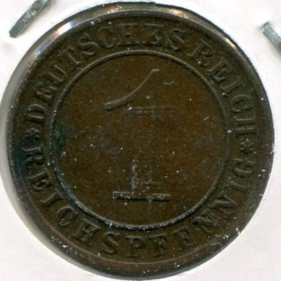 Монета Германия 1 рейхспфенниг 1930 год. А