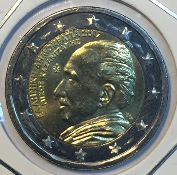 Монета Греции 2 евро 2017 год 