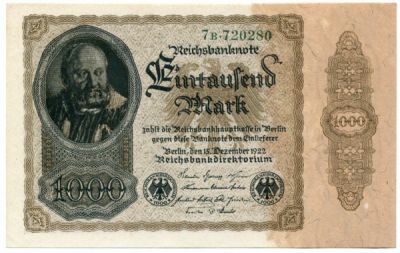 Банкнота Германское государство 1000 марок 1922 год.