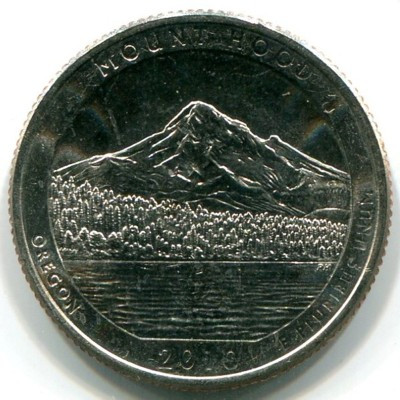 Монета США 25 центов 2010 год. Национальный лес Маунт Худ. P