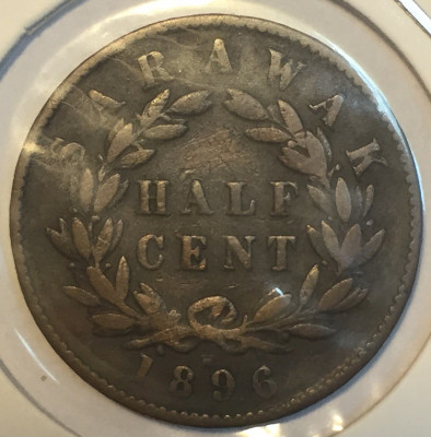 Монета Саравак 1896 год 1/2 цента 