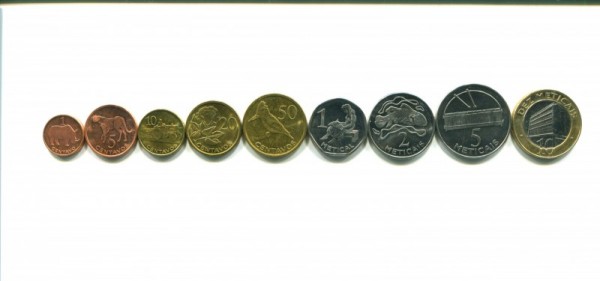 Мозамбик набор 9 монет 2006 г.