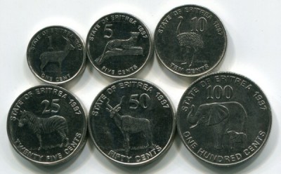 Эритрея набор из 6-ти монет 1997 год.