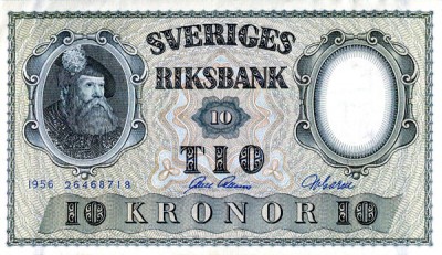 Щвеция, банкнота 10 крон, 1956 г.