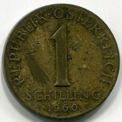Монета Австрия 1 шиллинг 1960 год.