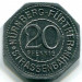 Трамвайный жетон Нюрнберг 20 пфеннигов 1920-23 год. Нотгельд