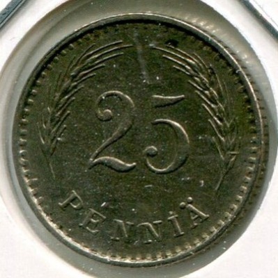 Монета Финляндия 25 пенни 1939 год.