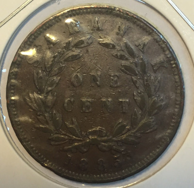 Монета Саравак 1885 год 1 цент 