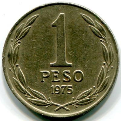 Монета Чили 1 песо 1975 год.