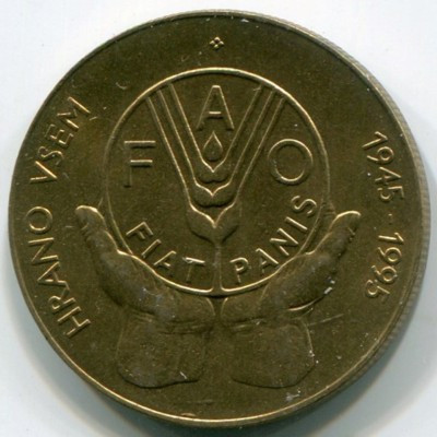 Монета Словения 5 толаров 1995 год. FAO