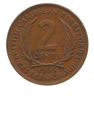 Британские Восточные Карибы 2 цента 1965 г.