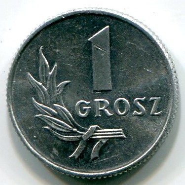 Монета Польша 1 грош 1949 год.
