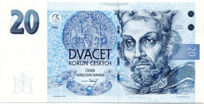 Банкнота Чехия 20 крон 1994 год.
